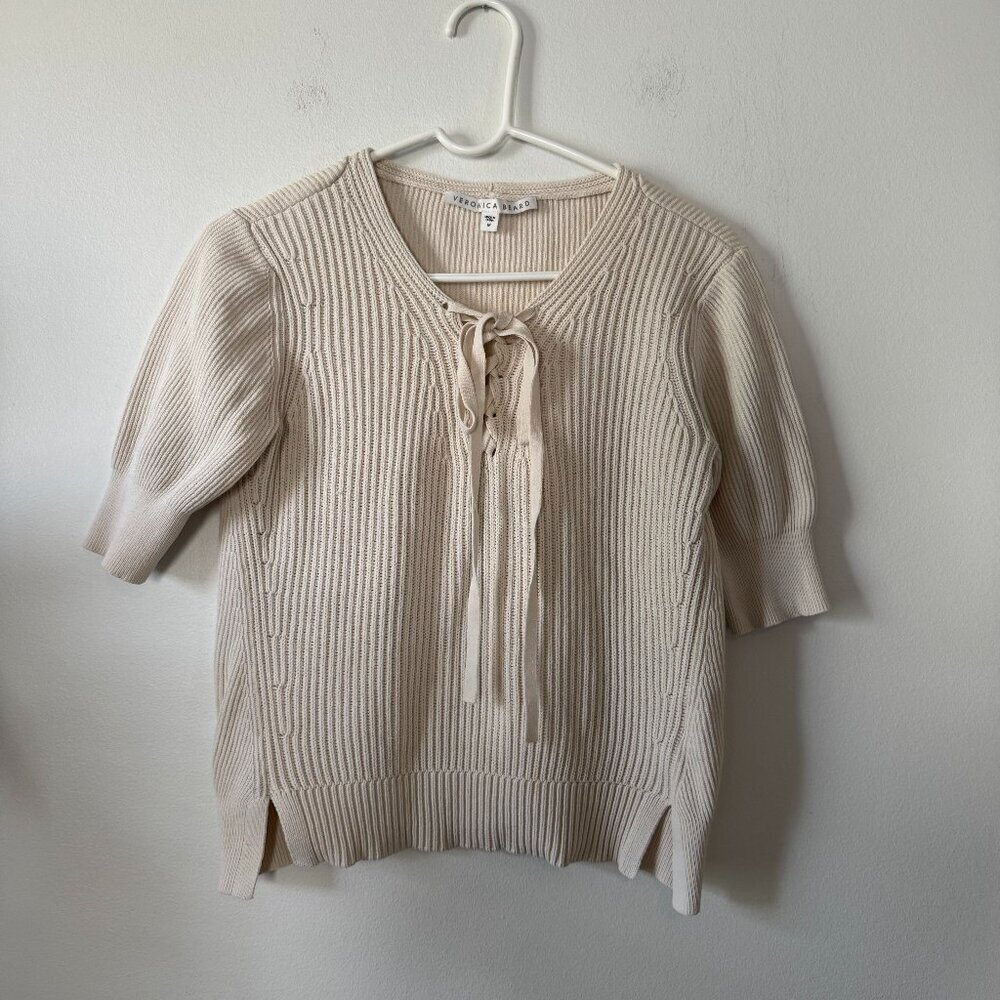 Veronica Beard Marley Lace Up Sweater